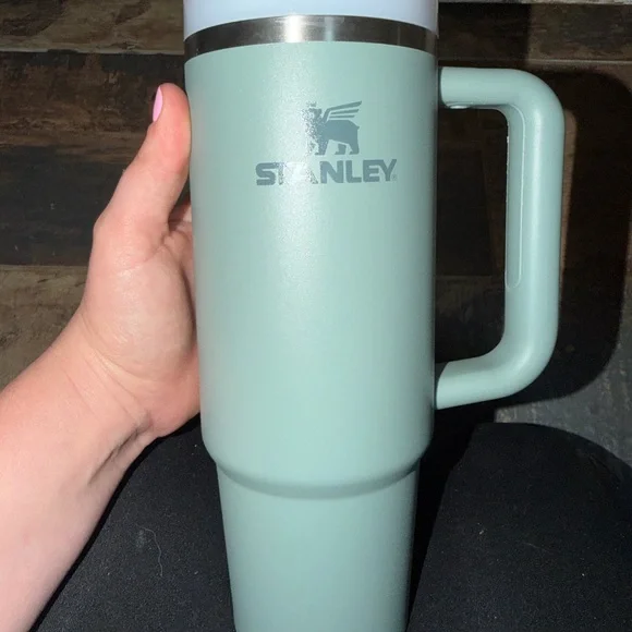 Stanley Mint Green Travel Mug with Handle - Picture 2 of 6